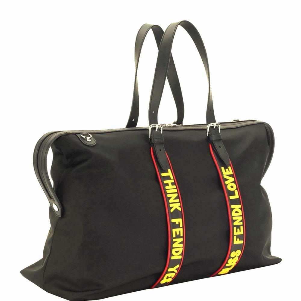 FENDI Vocabulary Nylon & Leather Travel Duffel Bag